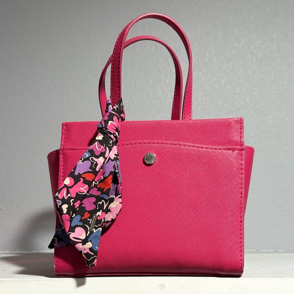 Steve Madden Pink Tote with Floral Scarf